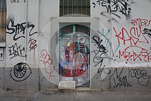 Graffiti door.Milano