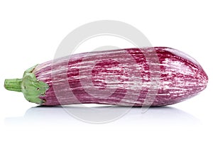 Graffiti eggplant aubergine vegetable isolated on white