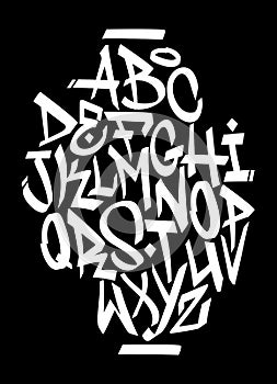Graffiti font alphabet