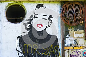 Graffiti with the image of Marilyn Monroe