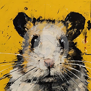 Graffiti-inspired Portraiture: Jamie\'s Bold Hamster Painting photo