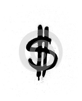 Graffiti leaking dollar $ sign in black over white