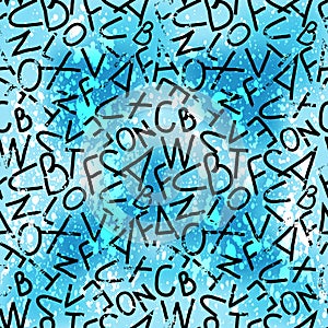 Graffiti, letters on a colored background seamless texture grunge effect