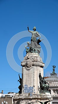 Graffiti on a monument in Buenos Aires