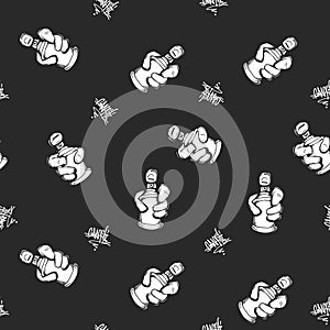 Graffiti pattern with spray paint, vector print design for t-shirt