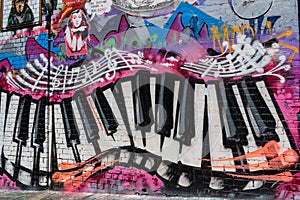 Graffiti of a piano keyboard