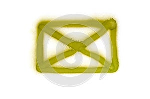 Graffiti post envelope sign sprayed on white isolated background