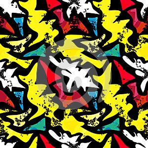 Graffiti psychedelic abstract color seamless background vector illustration