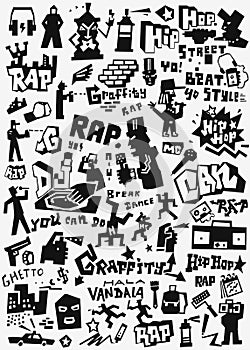 Graffiti rap doodles
