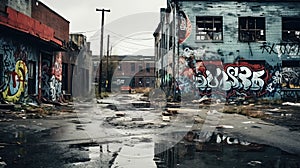 graffiti scene urban background