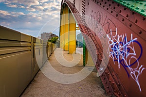 Graffiti on the side of the colorful Howard Street Bridge in Baltimore, Maryland. photo