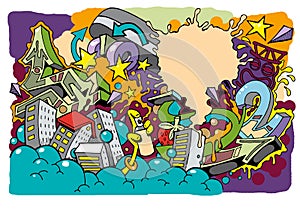 Graffiti Skate Roller background 01
