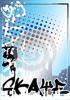 Graffiti skateboard color poster background 1