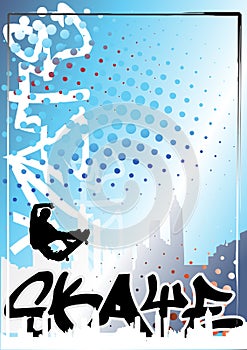 Graffiti skateboard color poster background 2