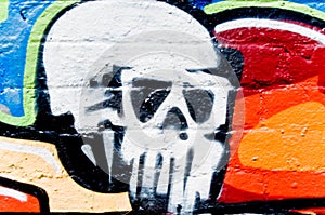 Graffiti:Skull on the Wall