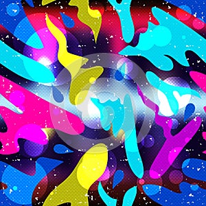 Graffiti small psychedelic seamless pattern vector illustration
