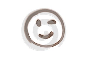 Graffiti smile sign sprayed on white isolated background