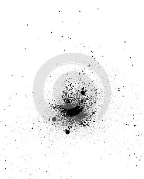 Graffiti splatter speckled effect in black on white