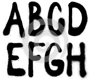 Graffiti spray paint font type (part 1) alphabet