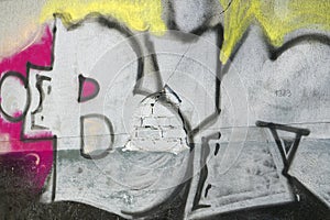 Graffiti sprayed wall of a building