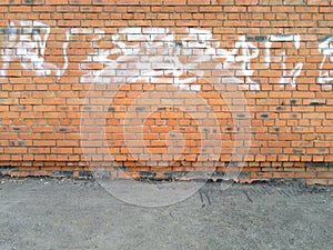 Graffiti on a street brick wall