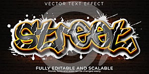 Graffiti street text effect, editable spray and black text style