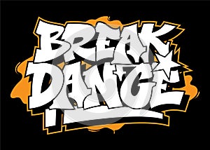 Graffiti style lettering text design