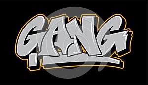 Graffiti style lettering text design