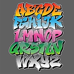 Graffiti style lettering text design