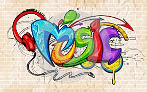 Graffiti style Music background