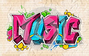 Graffiti style Music background