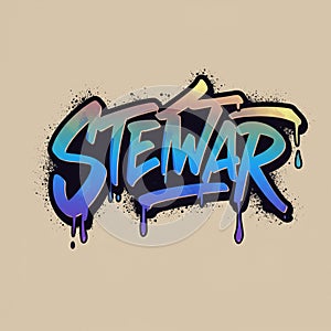 Graffiti-style text spelling 