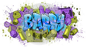 Graffiti styled Name Design - Barry