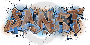 Graffiti styled Name Design - Janet photo