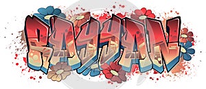 Graffiti styled Name Design - Rayyan photo