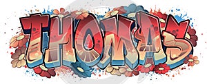 Graffiti styled Name Design - Thomas