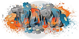 Graffiti styled Name Design - Tiara