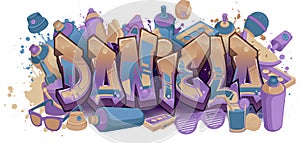 Graffiti Styled Urban Street Art Tagging Design - Daniela