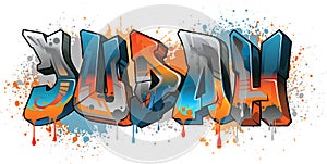 Graffiti Styled Urban Street Art Tagging Name Design - Judah