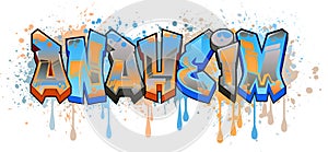 Graffiti Styled Vector Graphics Design - Anaheim