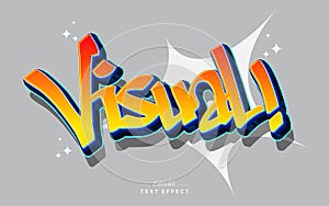 Graffiti text effect bold 3d style editable