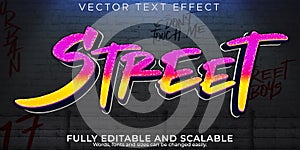 Graffiti text effect, editable spray and street text style