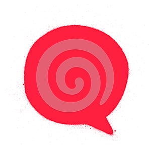 Graffiti textballoon sprayed in red over white