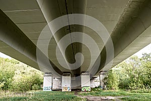 Graffiti under the bridge. alternative culture