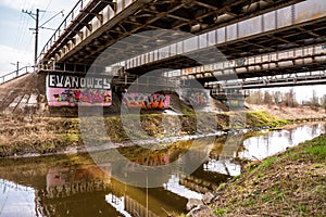 Graffiti under the railway bridge