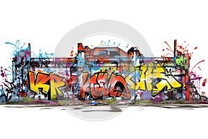 Graffiti urban art,  Isolated on white background