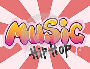 Graffiti vector hip-hop music text art urban design element street style abstract symbol graphic illustration