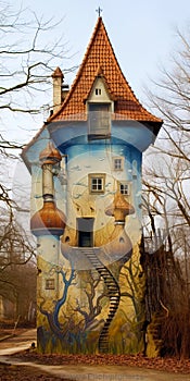 Graffiti on the wall depicting the fantastic world of fairy tales