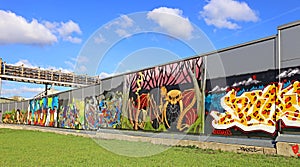 Graffiti on the wall of different content in Moscow