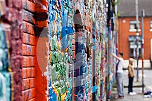 Graffiti wall with painters